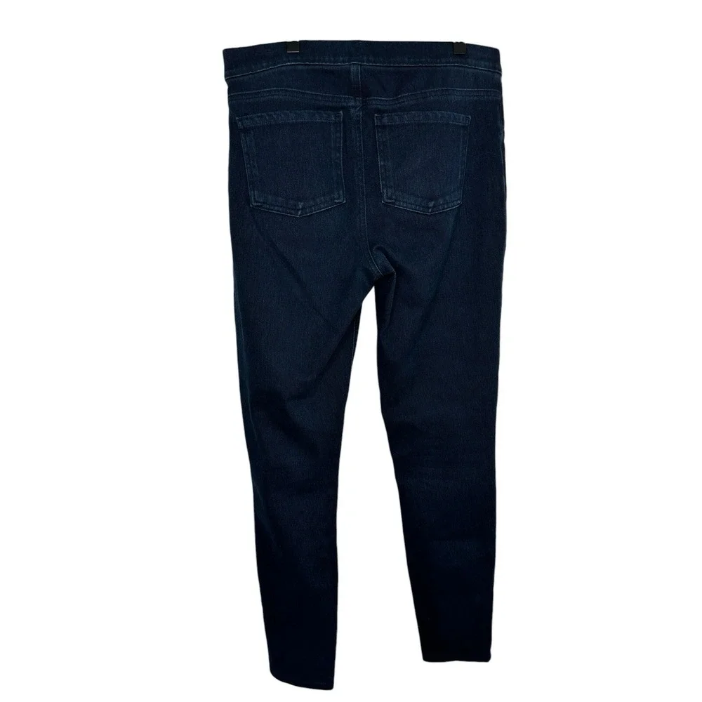 Spanx Jeanish Leggings Medium Dark Indigo Blue High Rise Skinny Pull On Denim